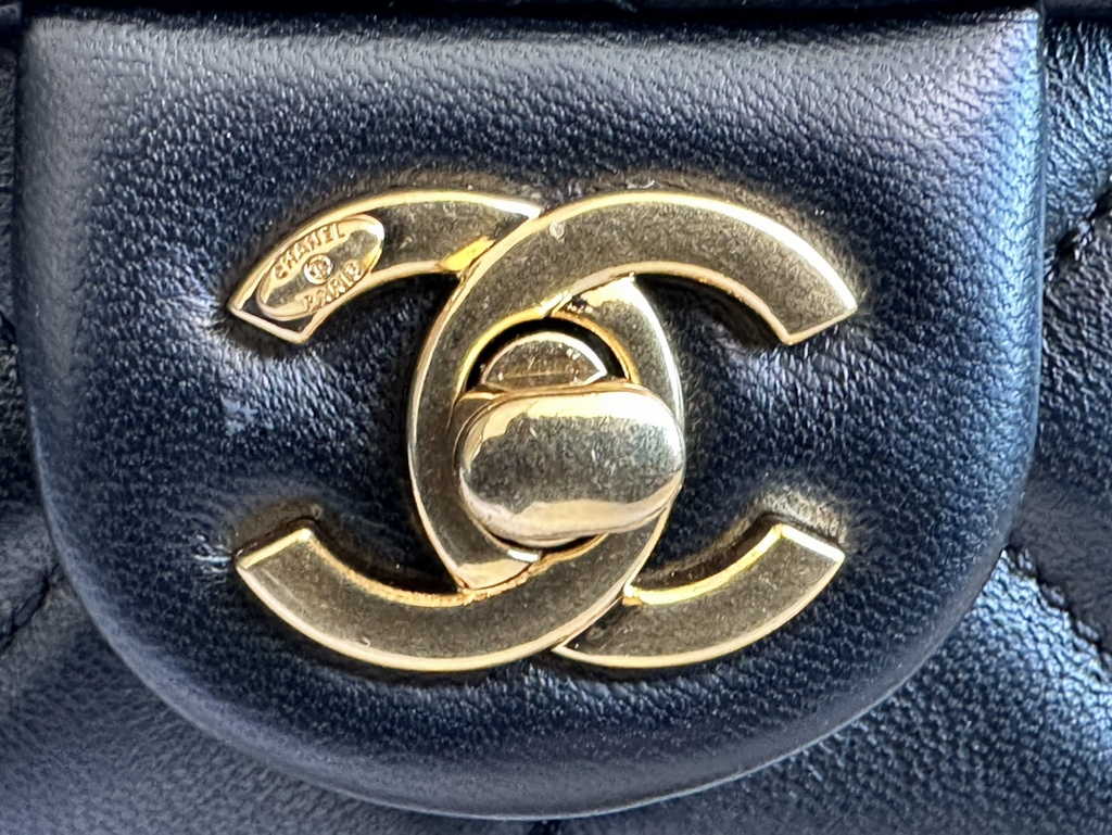 Chanel AS3757 Mini flap bag Lambskin gold-tone metal Black
