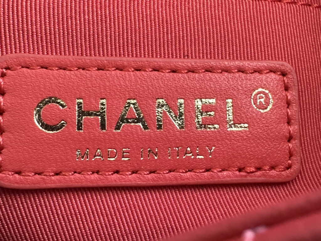 Chanel AS3757 Mini flap bag Lambskin gold-tone metal Red