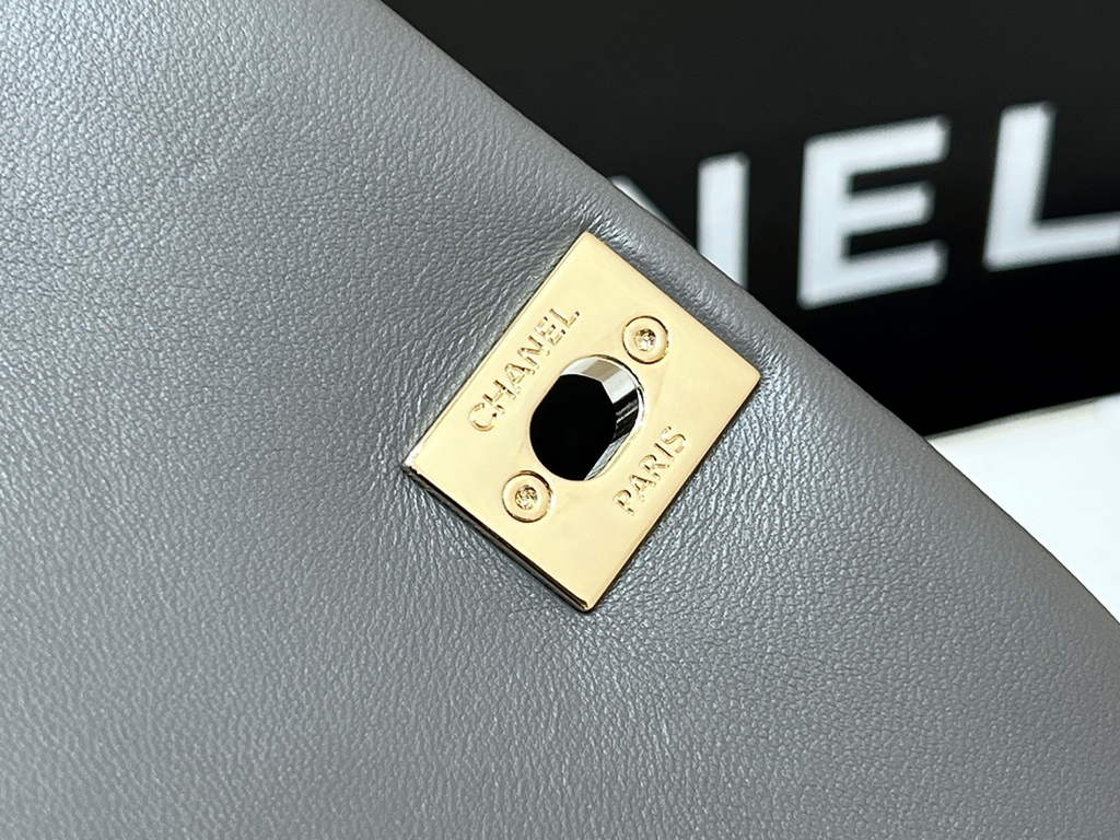 Chanel AS3787 Small Backpack Calfskin Gold-Tone Gray
