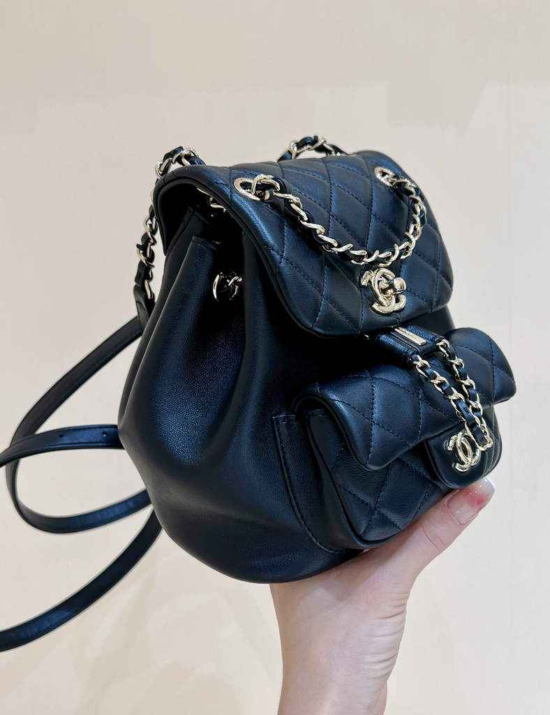 Chanel AS3787 Small Backpack Calfskin Gold-Tone Black