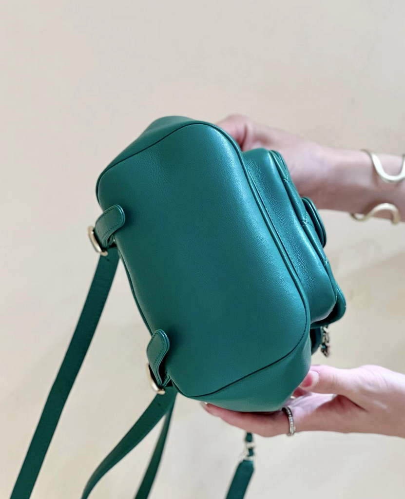 Chanel AS3787 Small Backpack Calfskin Gold-Tone Green
