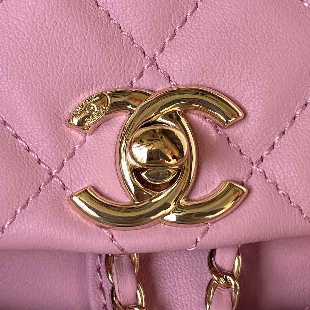 Chanel AS3787 Small backpack Lambskin gold Pink