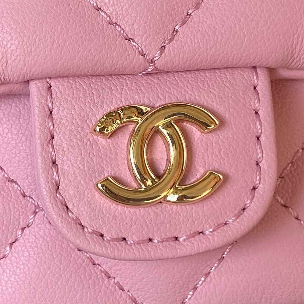 Chanel AS3787 Small backpack Lambskin gold Pink