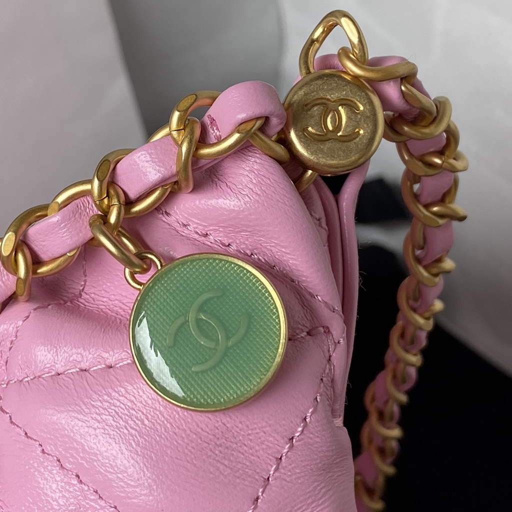 Chanel AS3793 Small Bucket Bag Pink Lambskin Gold-Tone Metal