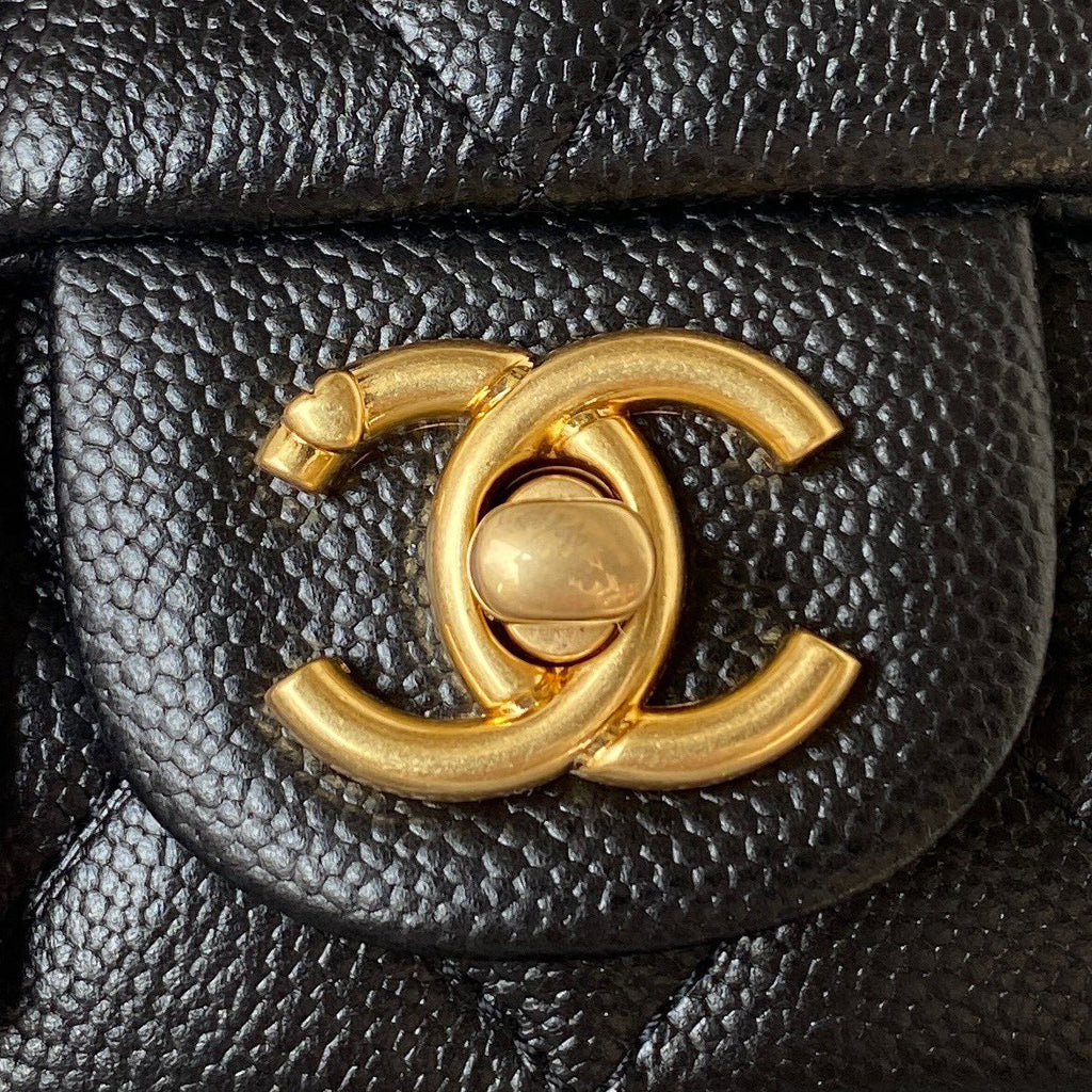 Chanel AS3828 Mini Flap Bag Grained Calfskin Gold-Tone Metal Black