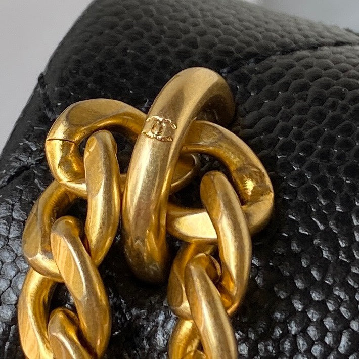 Chanel AS3828 Mini Flap Bag Grained Calfskin Gold-Tone Metal Black