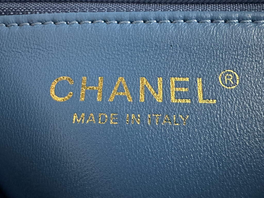 Chanel AS3829 Mini Flap Bag Denim Gold-Tone Metal Blue
