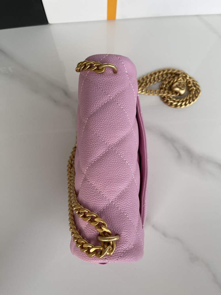 Chanel AS3829 Mini Flap Bag Grained Calfskin Gold-Tone Metal Pink