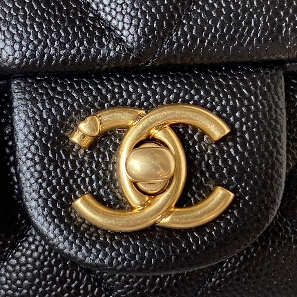 Chanel AS3829 Mini Flap Bag Grained Calfskin Gold-Tone Metal Black