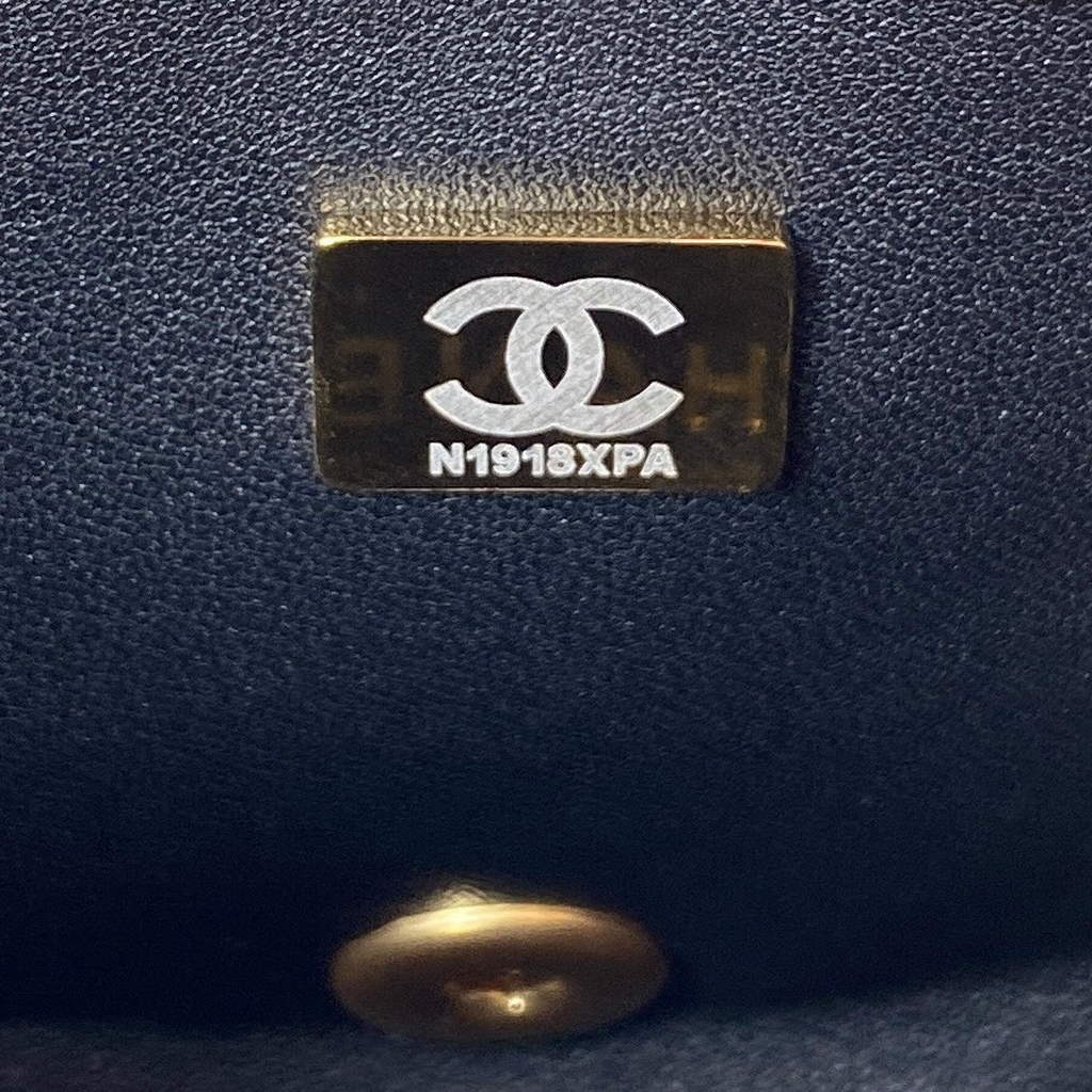 Chanel AS3829 Mini Flap Bag Grained Calfskin Gold-Tone Metal Black