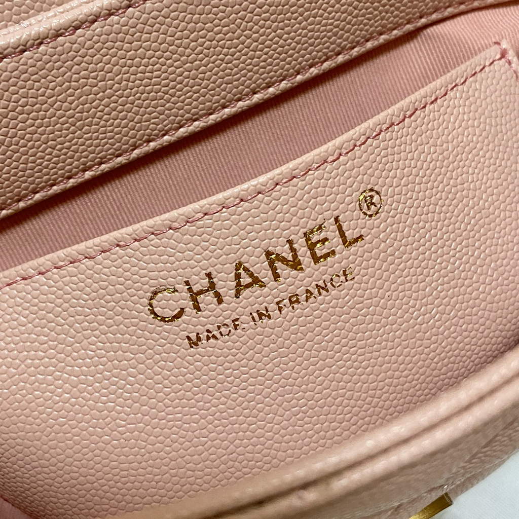Chanel AS3867 Mini Messenger Bag Grained calfskin Light Pink