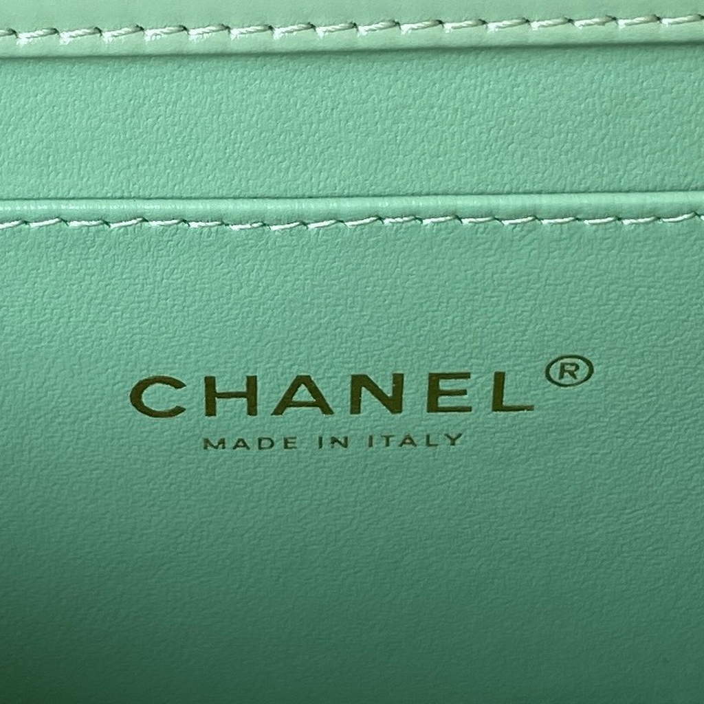 Chanel AS3908 Small Flap Bag with Top Handle Shiny calfskin Light Pink