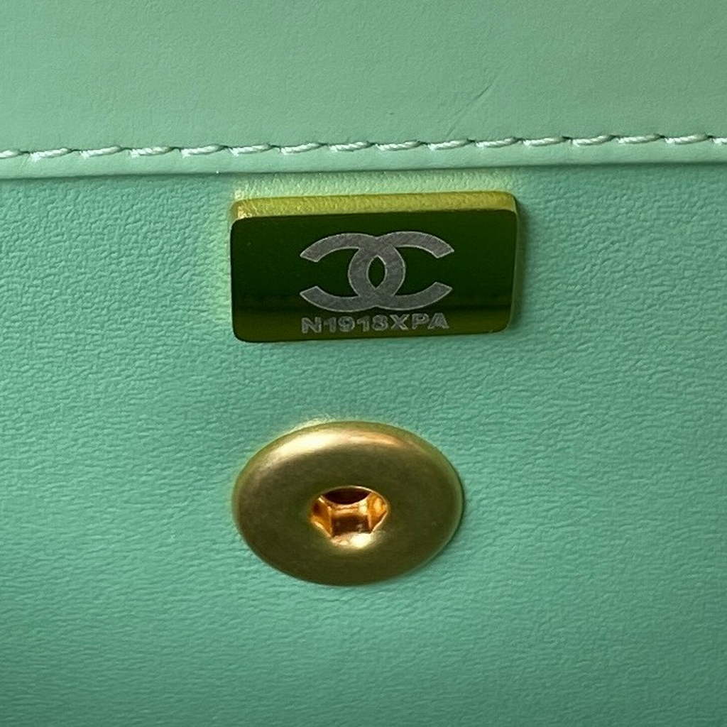 Chanel AS3908 Small Flap Bag with Top Handle Shiny calfskin Light Pink