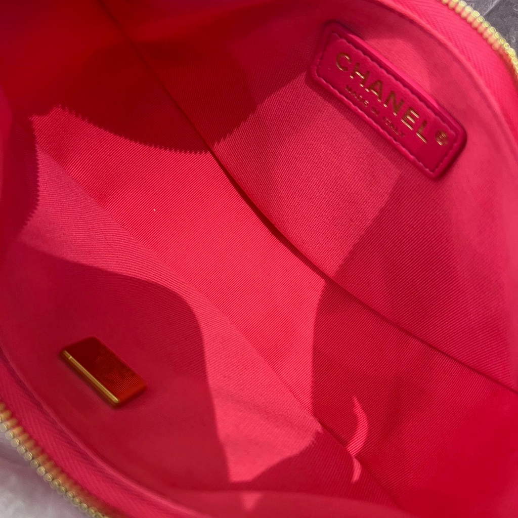 Chanel AS3917 Small Hobo Bag Lambskin Shiny Light Gold Metal Pink