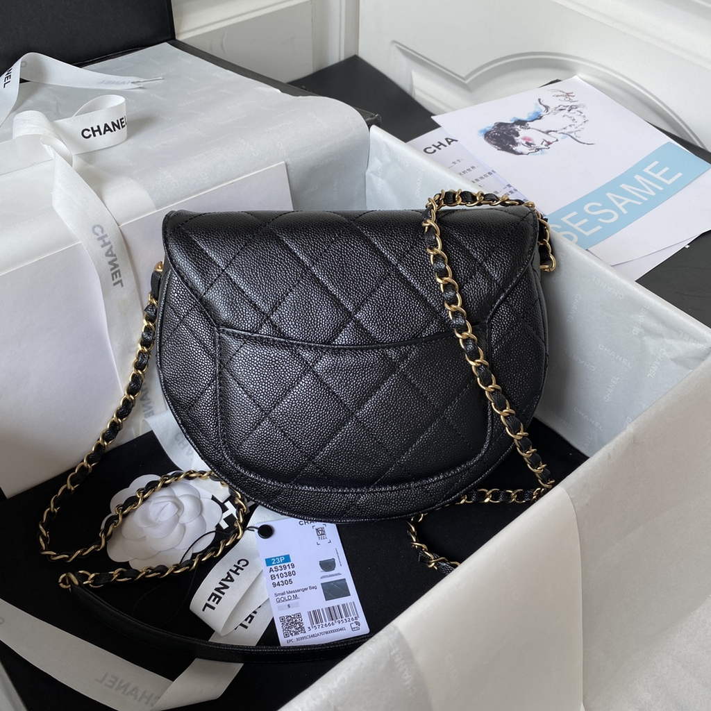 Chanel AS3919 Small Messenger Bag Grained calfskin Black