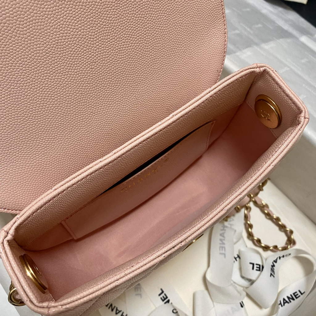 Chanel AS3919 Small Messenger Bag Grained calfskin Light Pink
