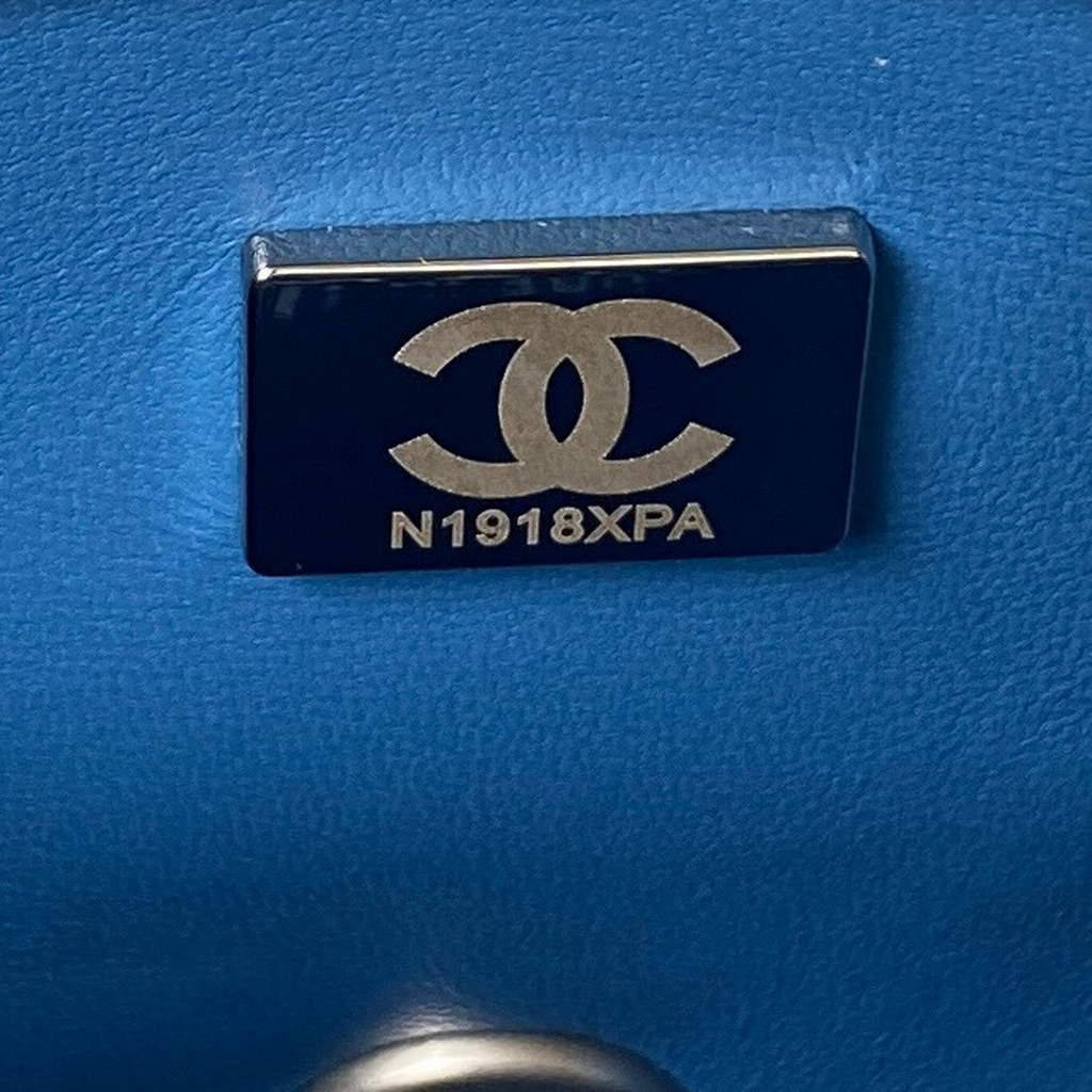 Chanel AS3921 Small Flap Bag Denim Silver-Tone Metal Blue
