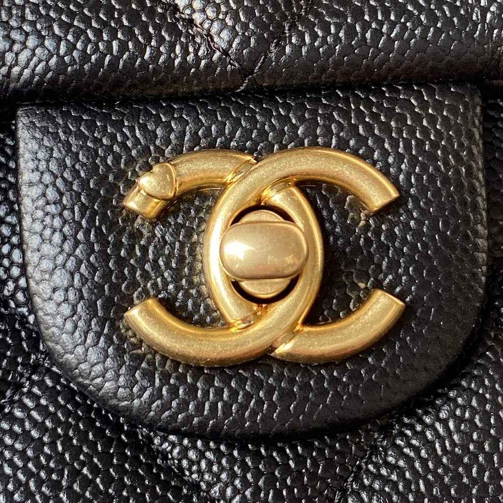 Chanel AS3921 Small Flap Bag Grained Calfskin Gold-Tone Metal Black