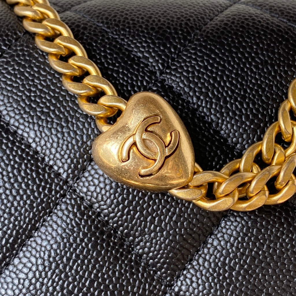 Chanel AS3921 Small Flap Bag Grained Calfskin Gold-Tone Metal Black