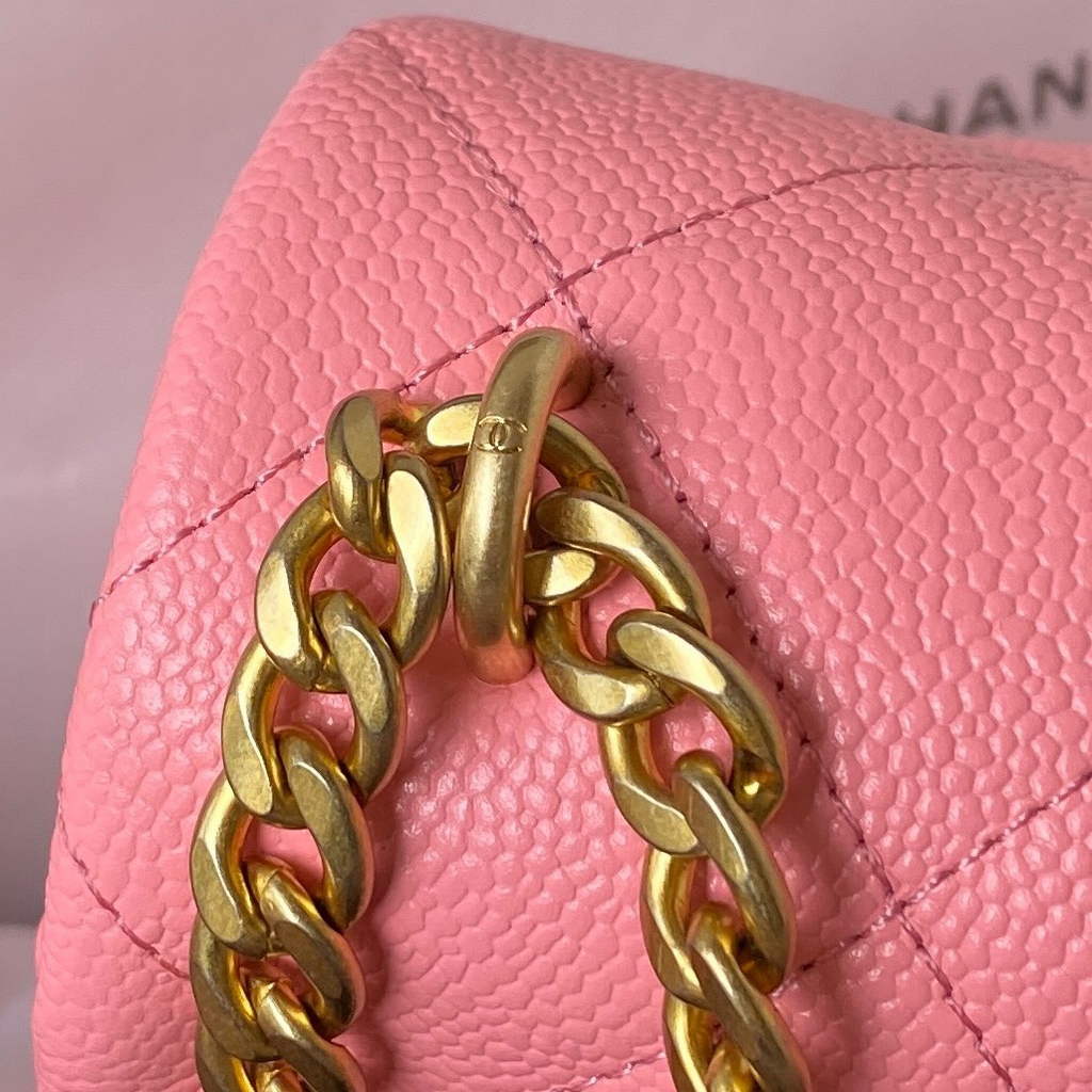 Chanel AS3921 Small Flap Bag Grained Calfskin Gold-Tone Metal Pink