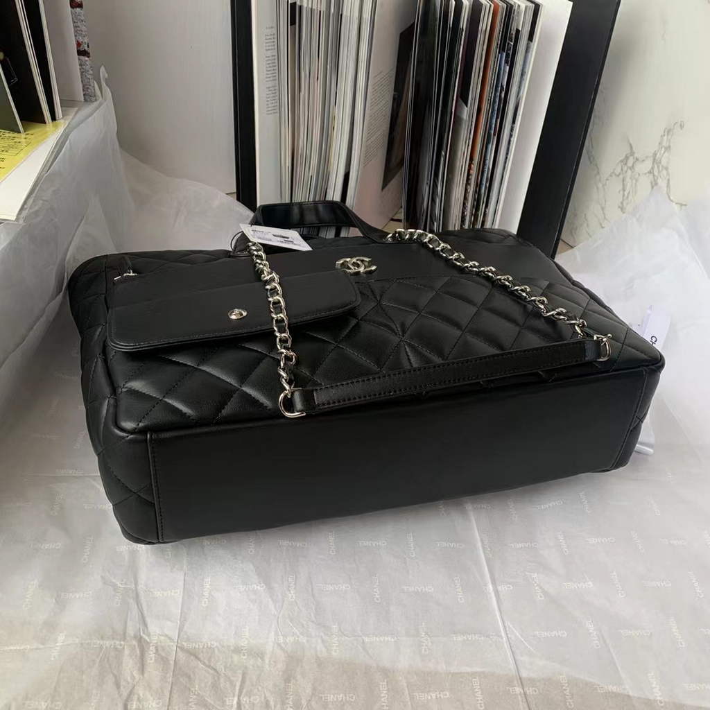 Chanel AS3928 Large Shopping Bag Lambskin In Black