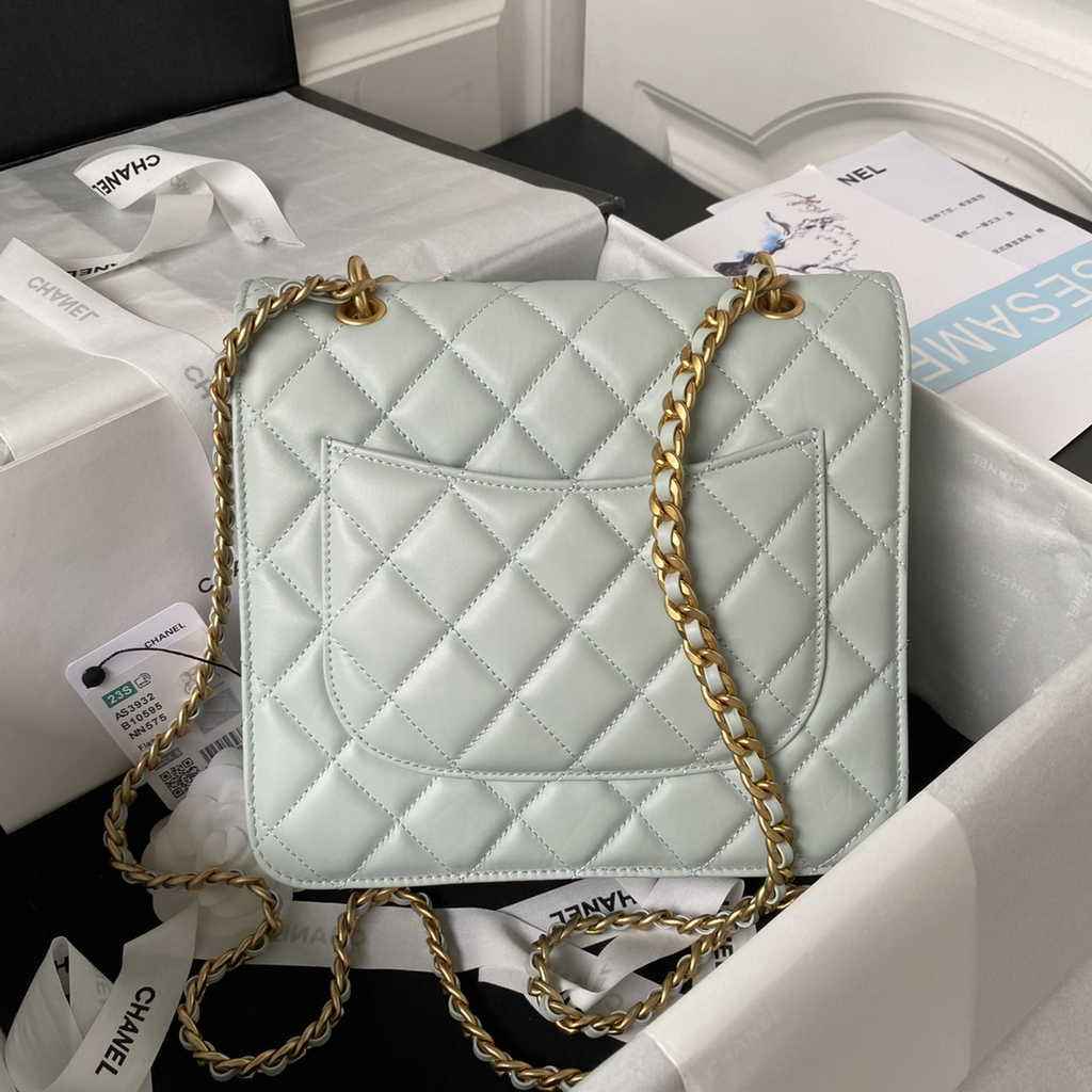 Chanel AS3932 Flap Bag Lambskin Gray