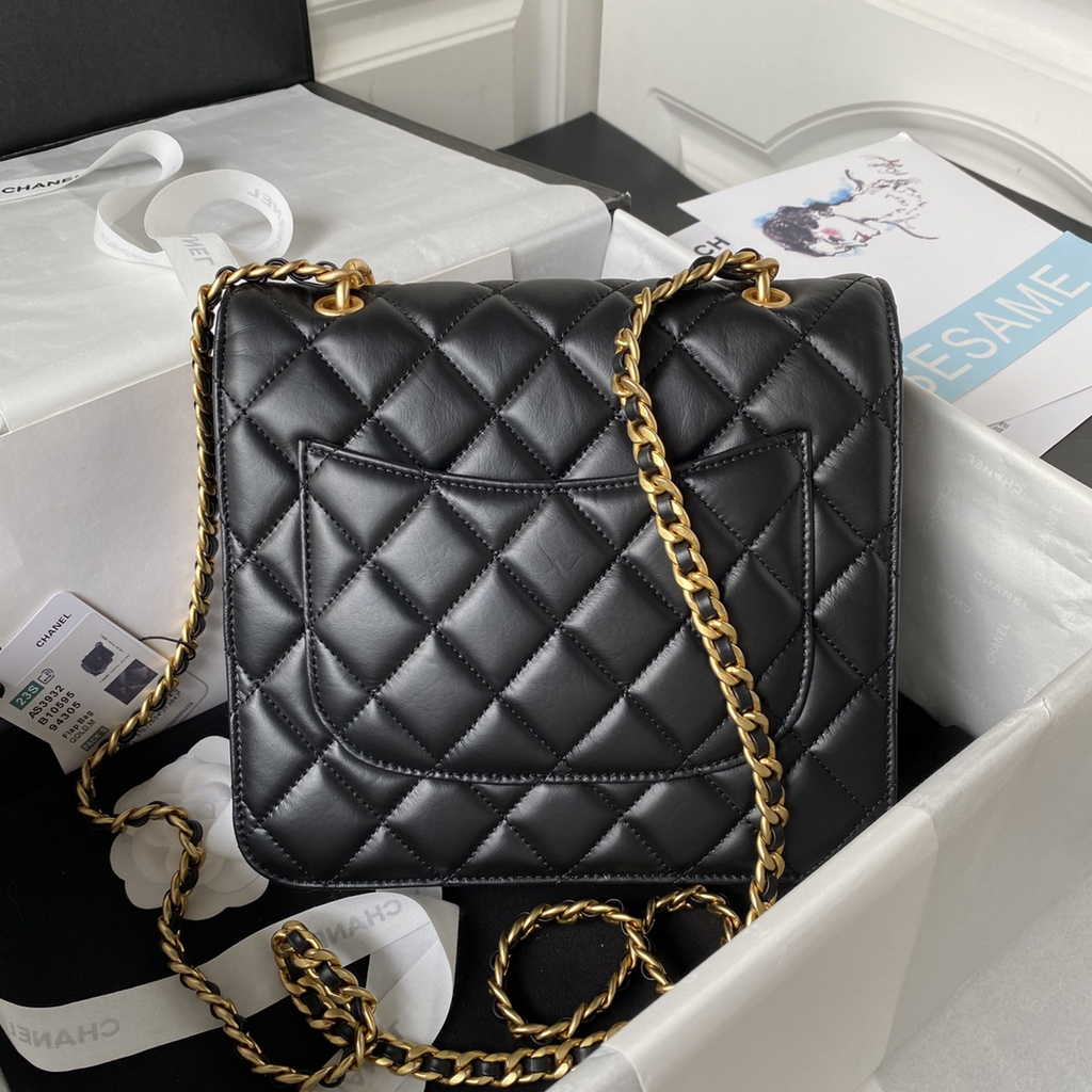 Chanel AS3932 Flap Bag Lambskin Black