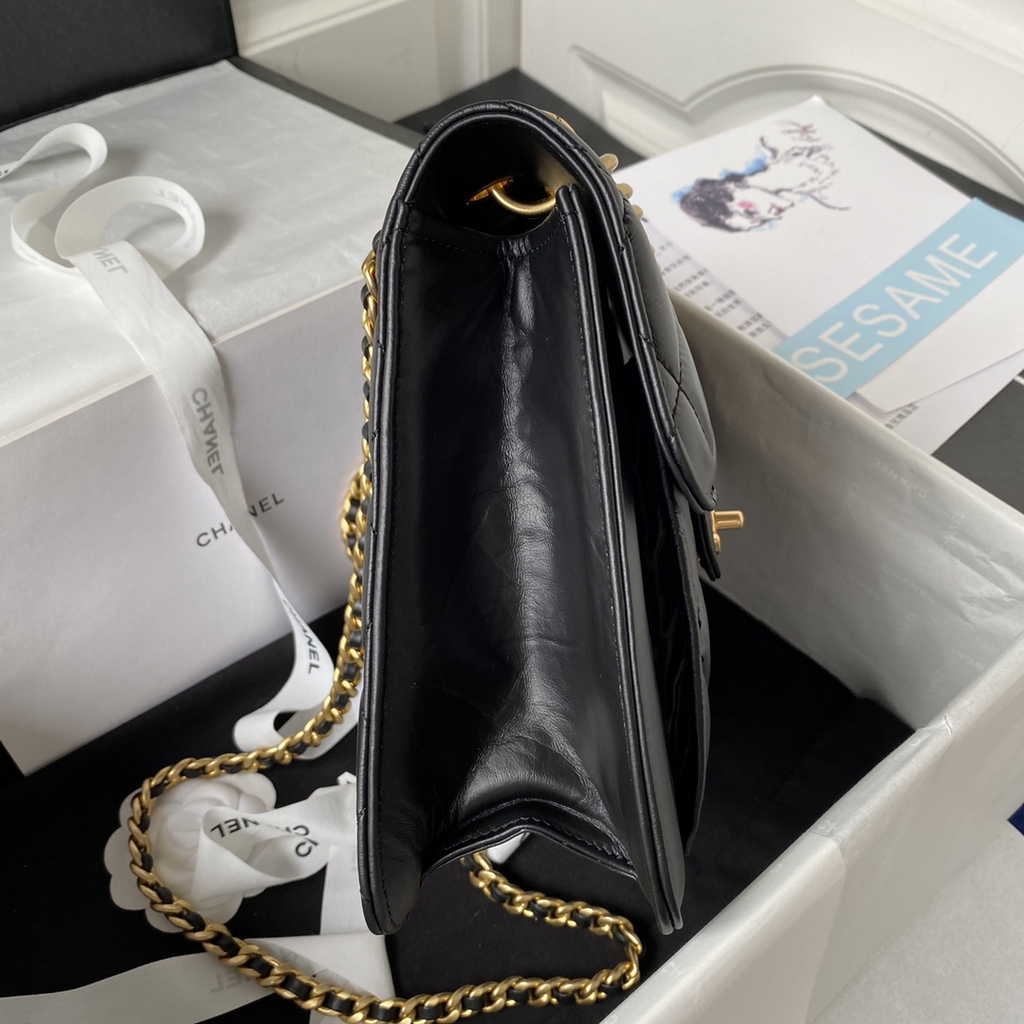 Chanel AS3932 Flap Bag Lambskin Black
