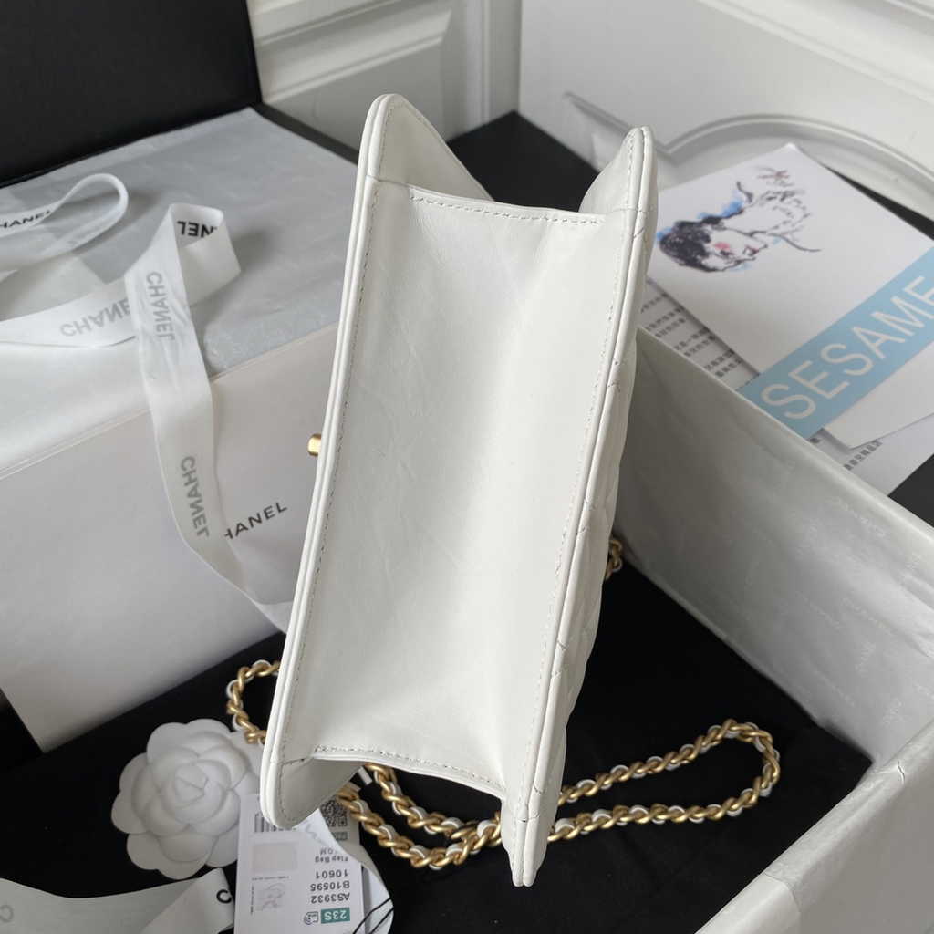 Chanel AS3932 Flap Bag Lambskin White