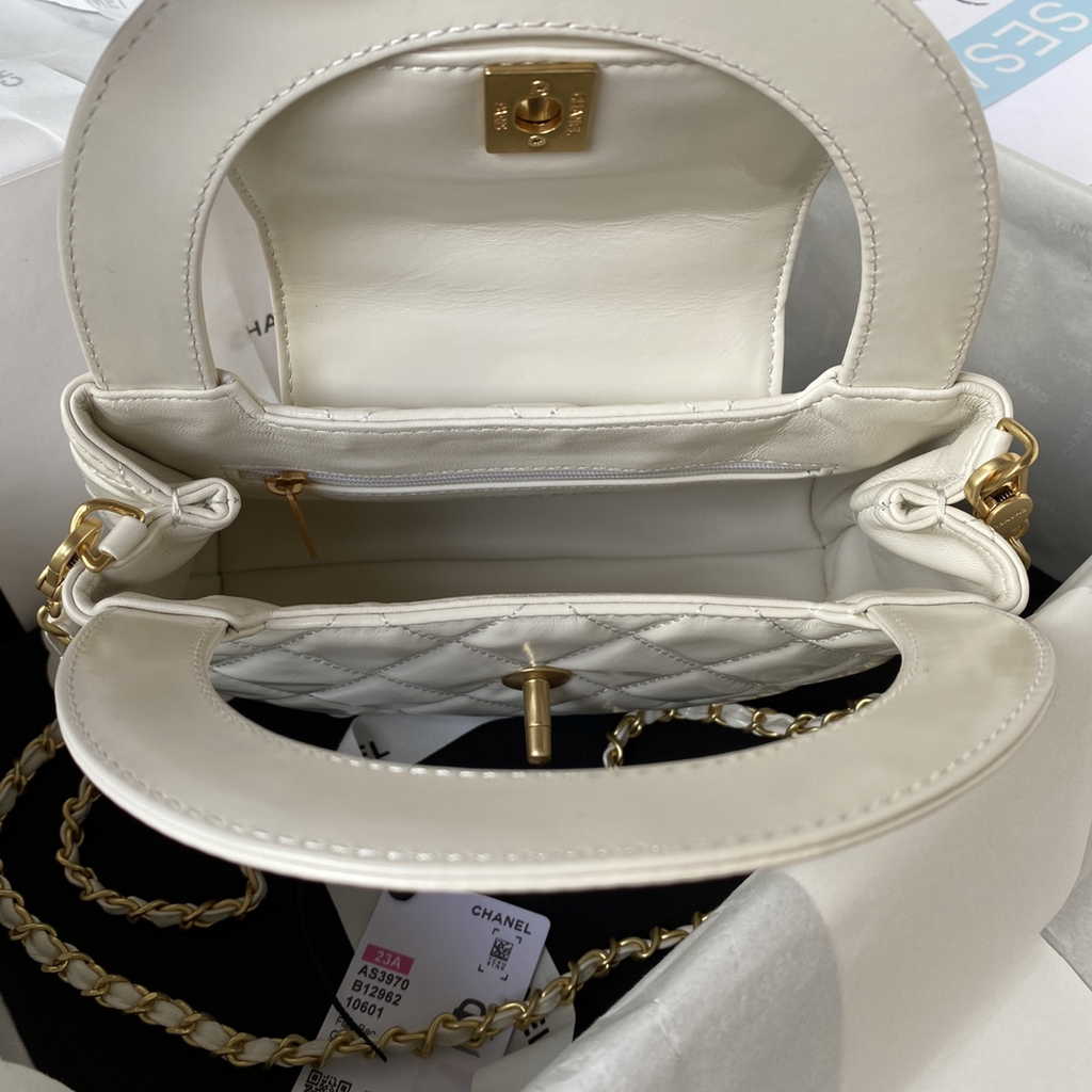 Chanel AS3970 Flap bag Lambskin gold-tone metal Beige