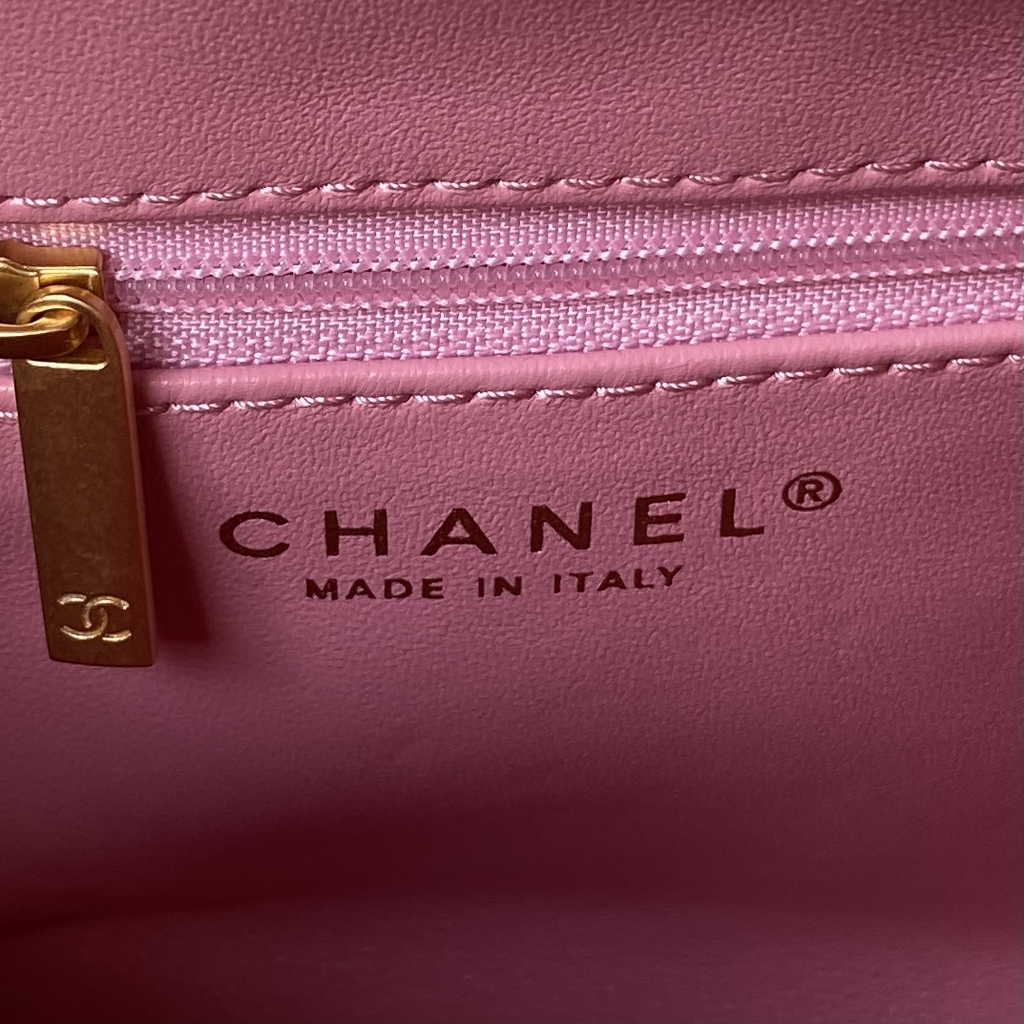 Chanel AS3970 Flap bag Lambskin gold-tone metal Pink