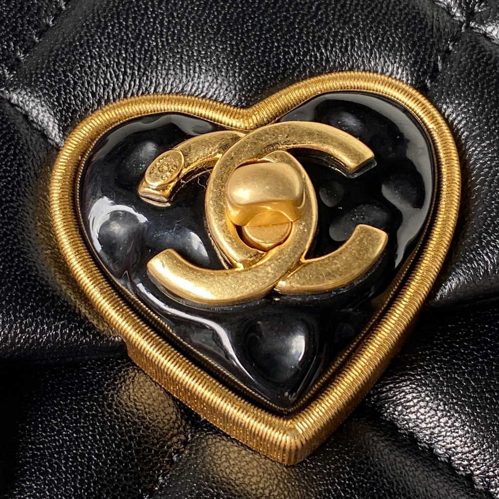 Chanel AS3979 Mini flap bag Lambskin gold-tone metal Black