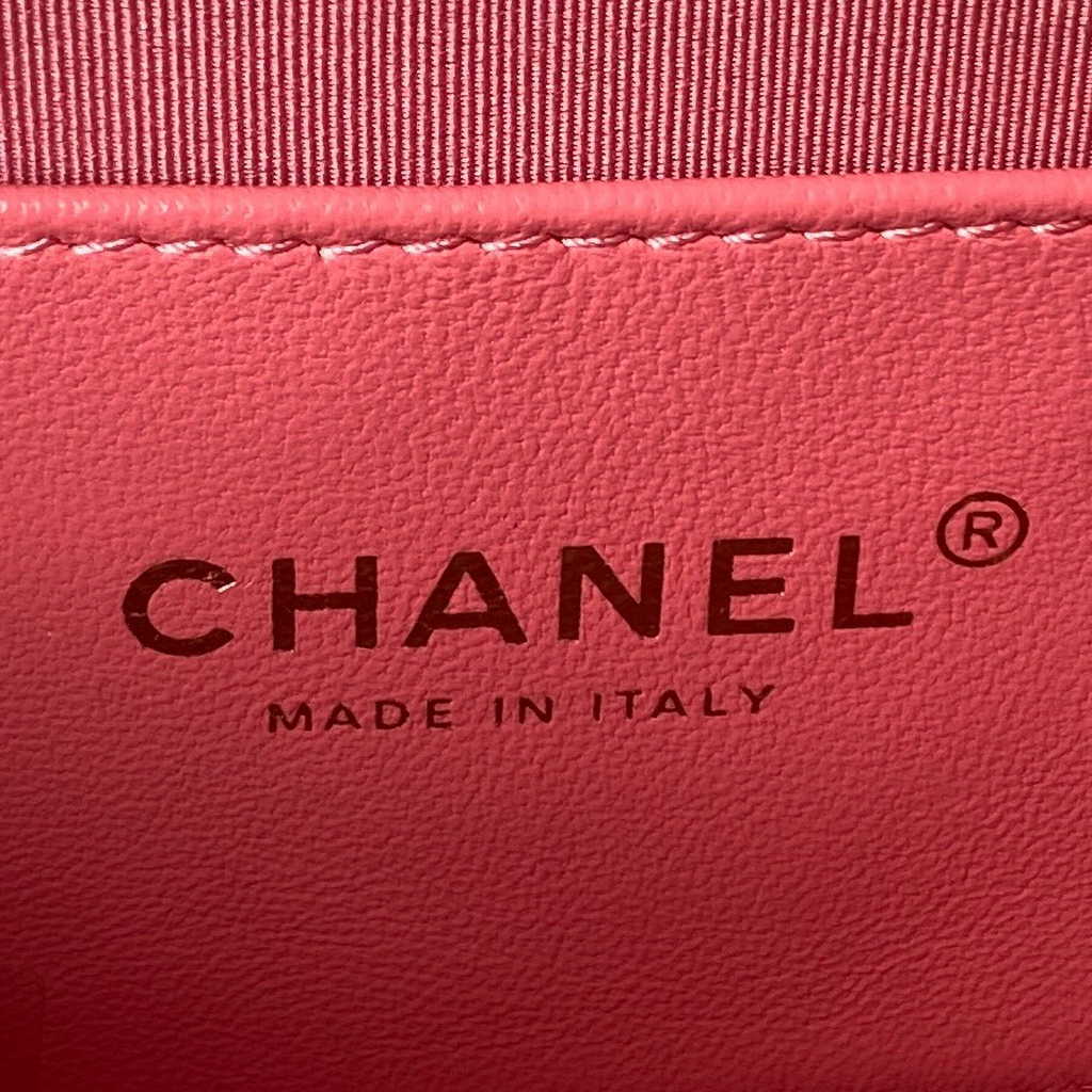 Chanel AS3979 Mini flap bag Lambskin gold-tone metal pink