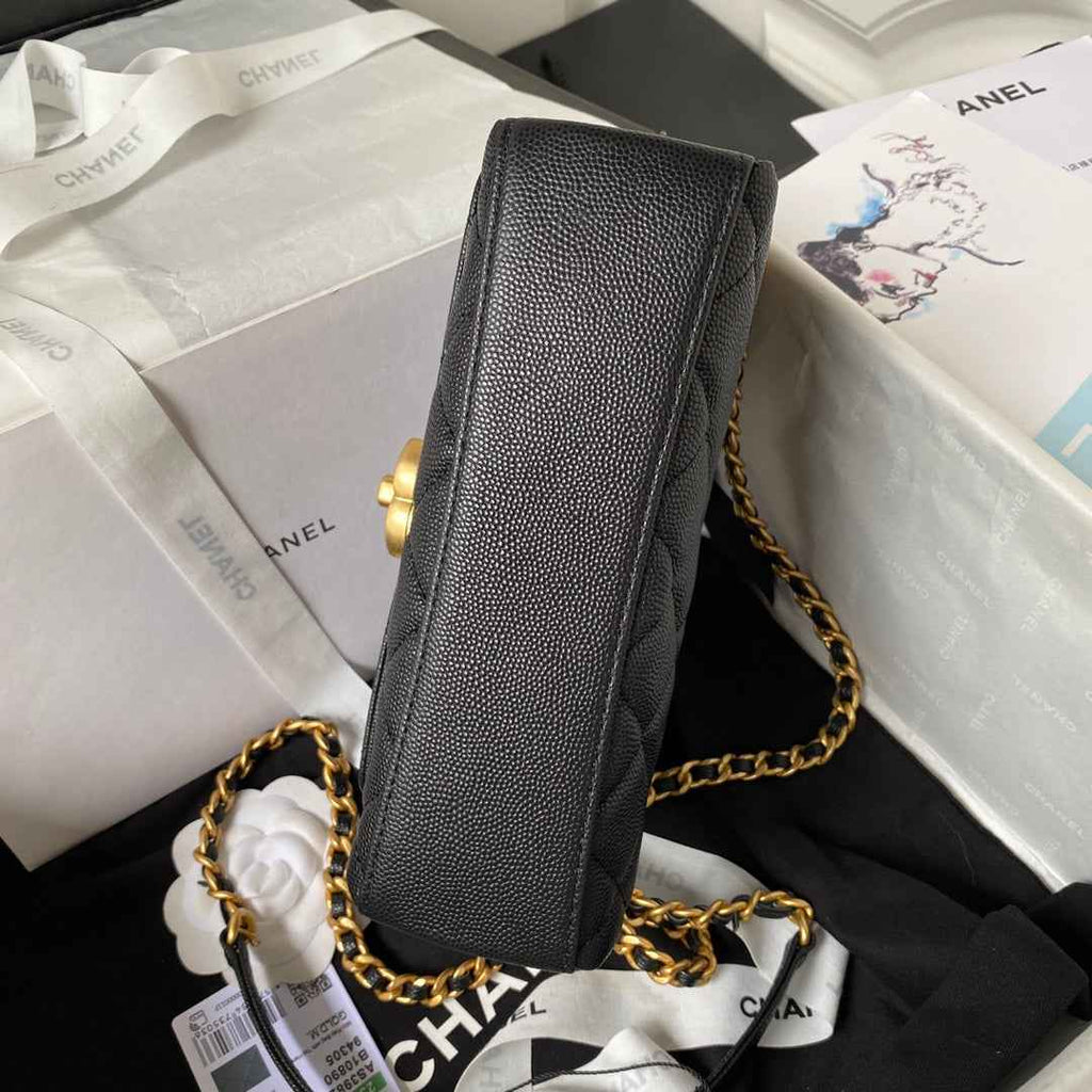 Chanel AS3982 Small Crossbody Black Calfskin