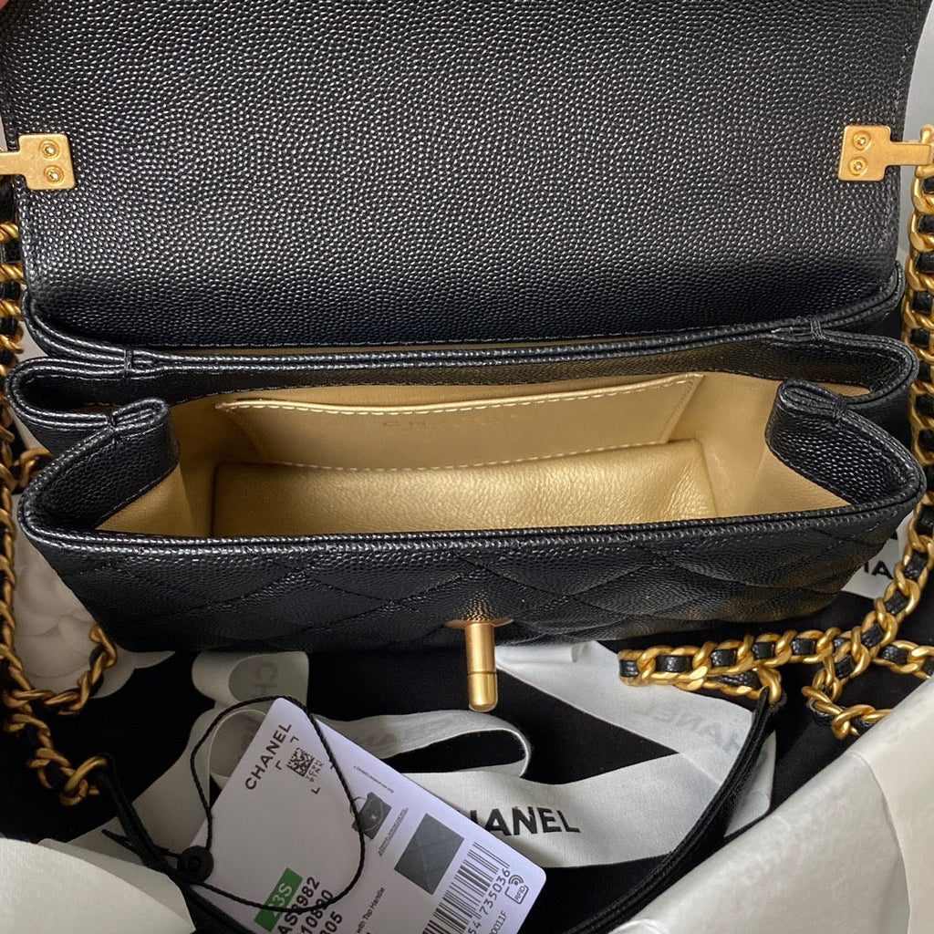 Chanel AS3982 Small Crossbody Black Calfskin