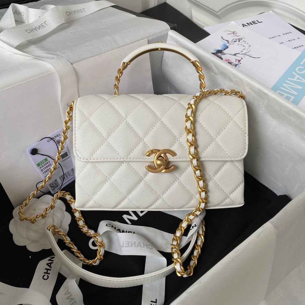 Chanel AS3982 Small Crossbody White Calfskin