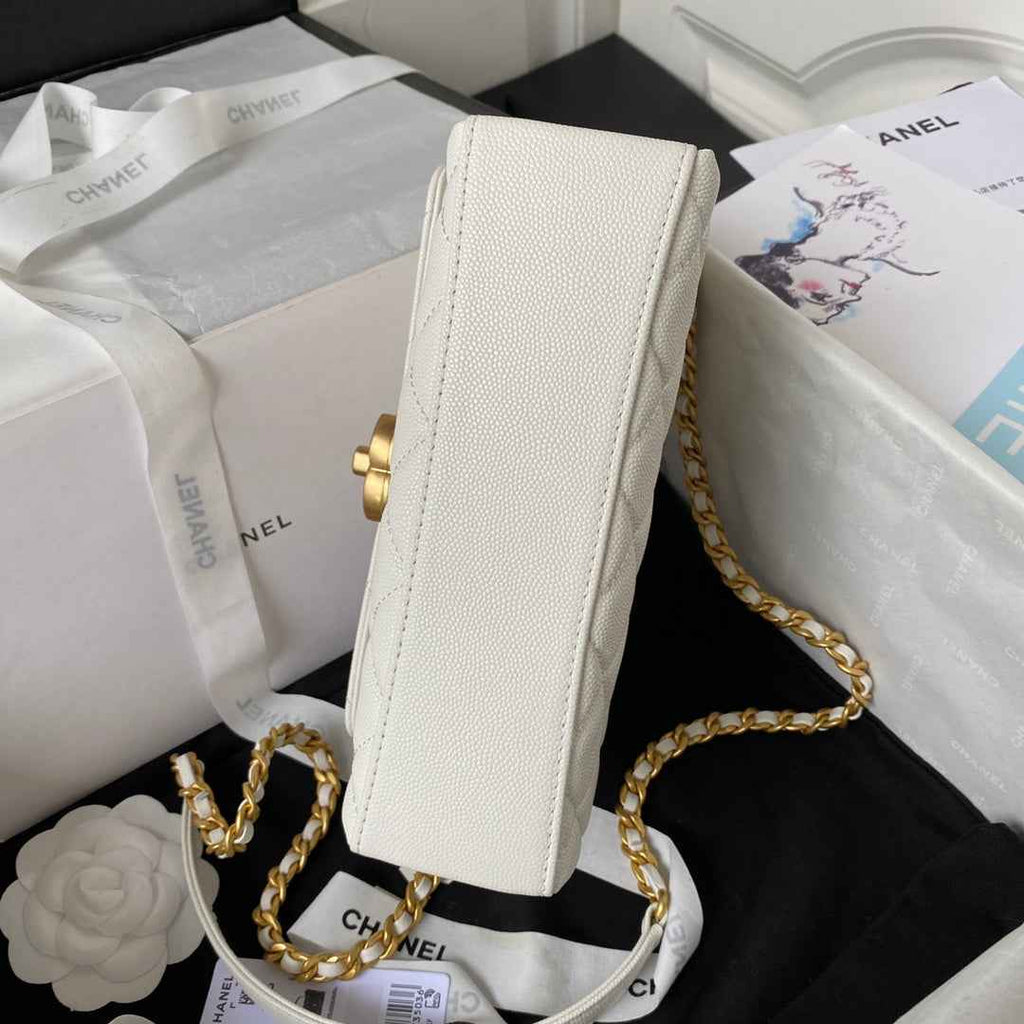 Chanel AS3982 Small Crossbody White Calfskin