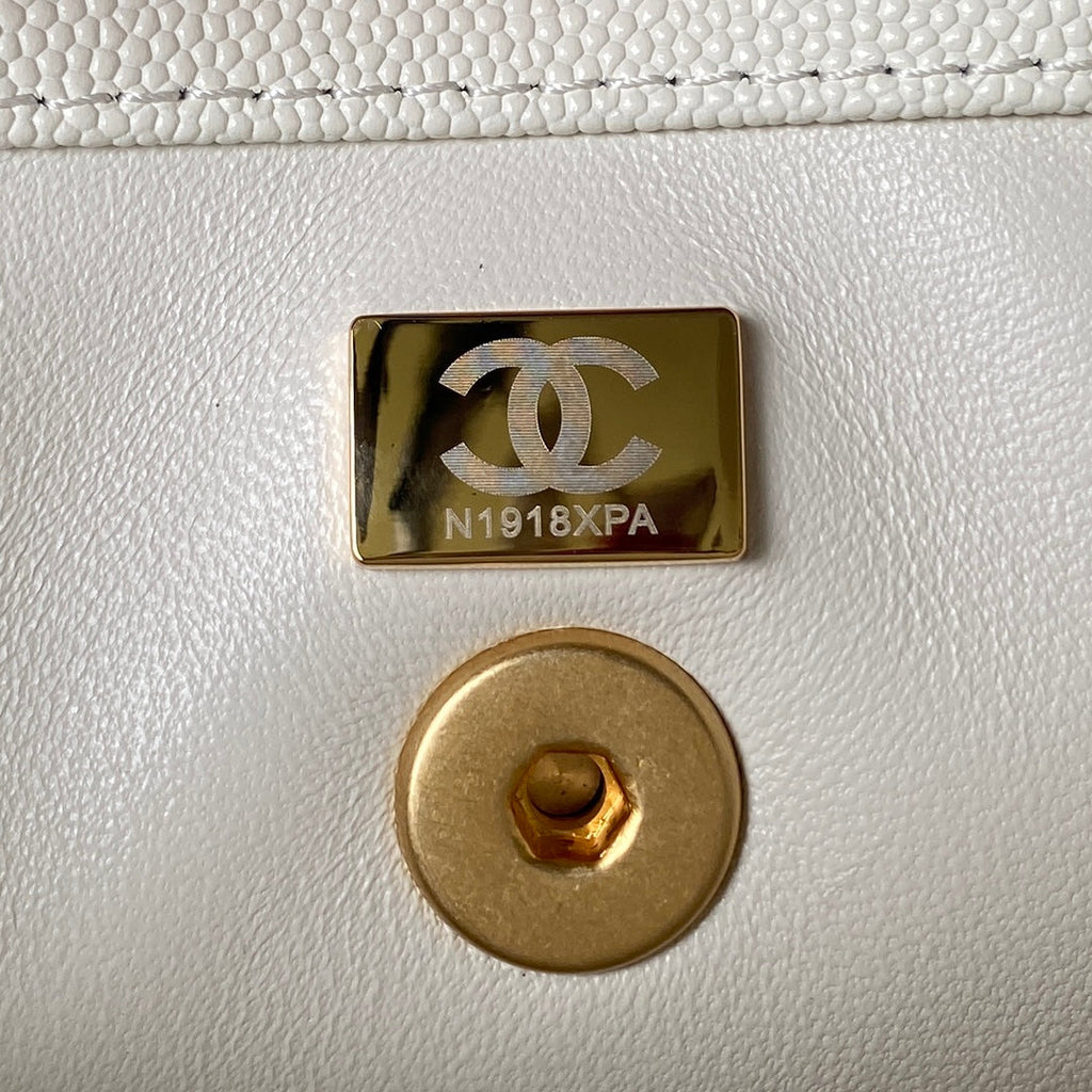 Chanel AS3982 Small Crossbody White Calfskin