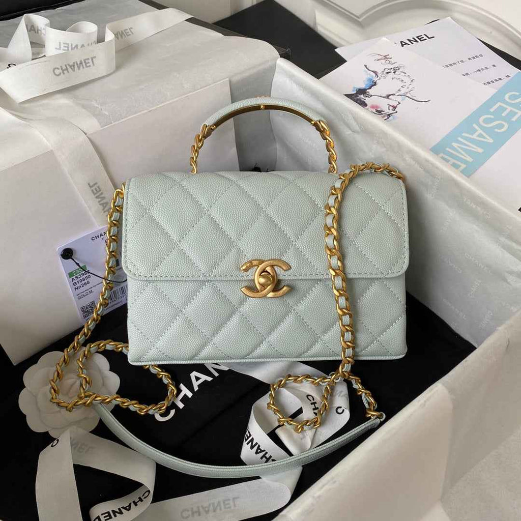 Chanel AS3982 Small Crossbody Gray Calfskin