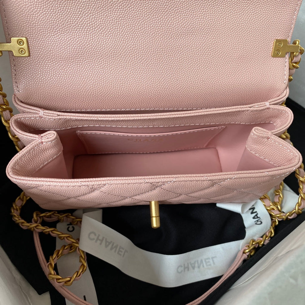 Chanel AS3982 Small Crossbody Pink Calfskin