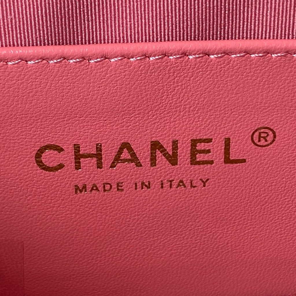 Chanel AS3986 Small flap bag Lambskin gold-tone metal White