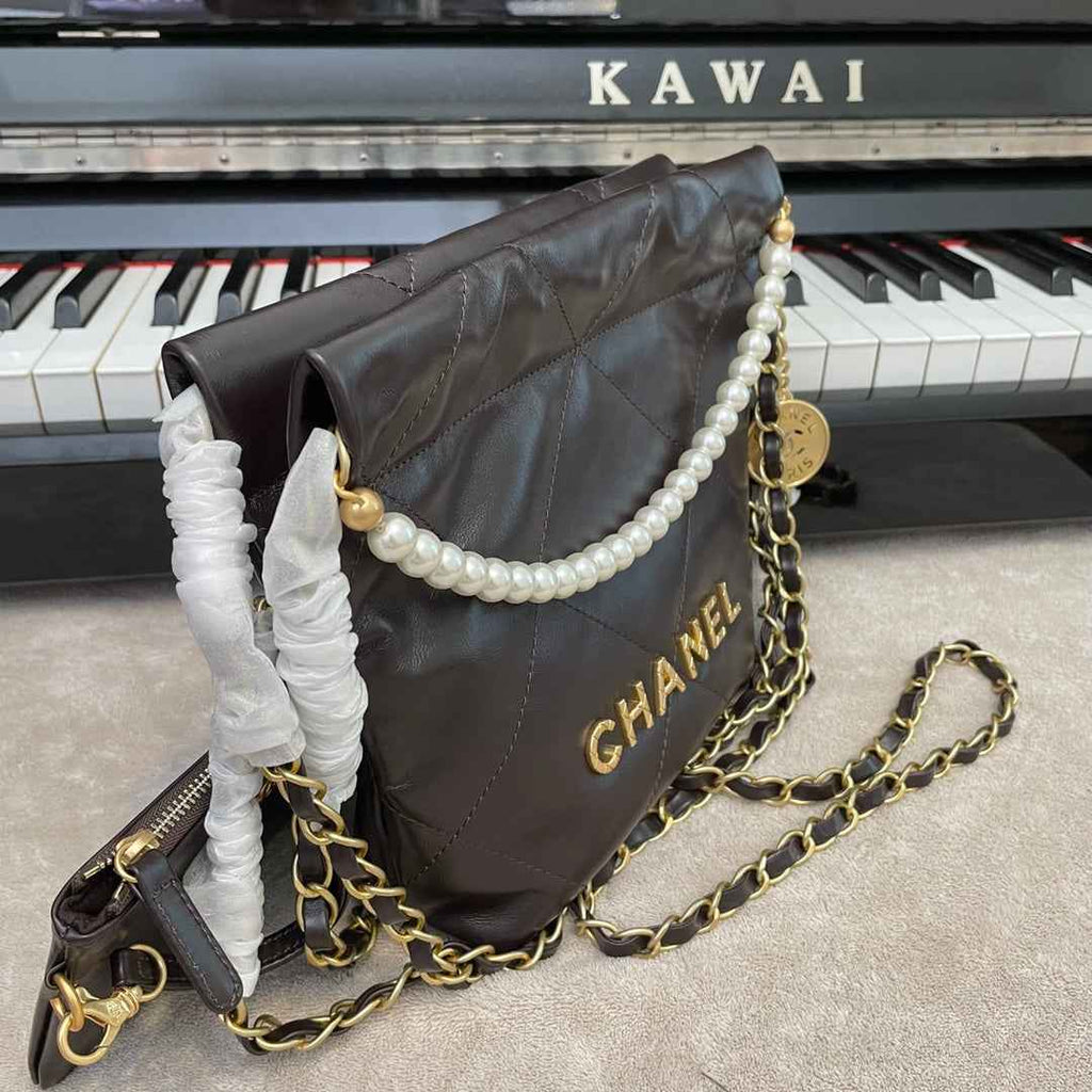 Chanel AS3989 Mini Handbag brown Leather