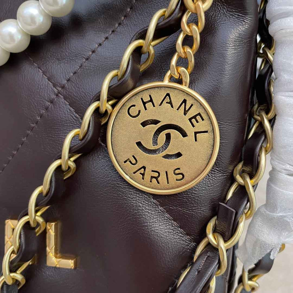 Chanel AS3989 Mini Handbag brown Leather