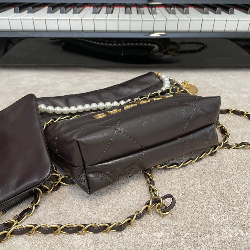 Chanel AS3989 Mini Handbag brown Leather