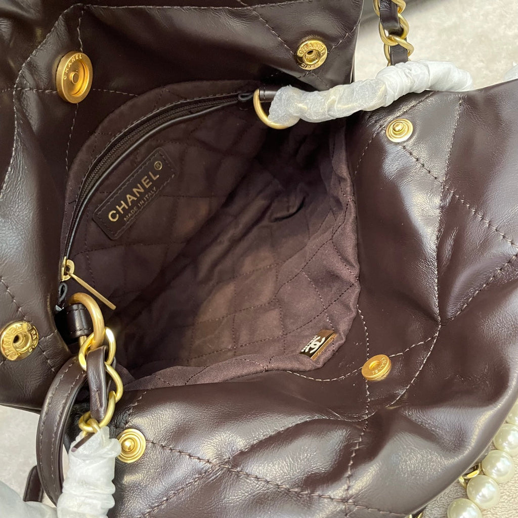 Chanel AS3989 Mini Handbag brown Leather