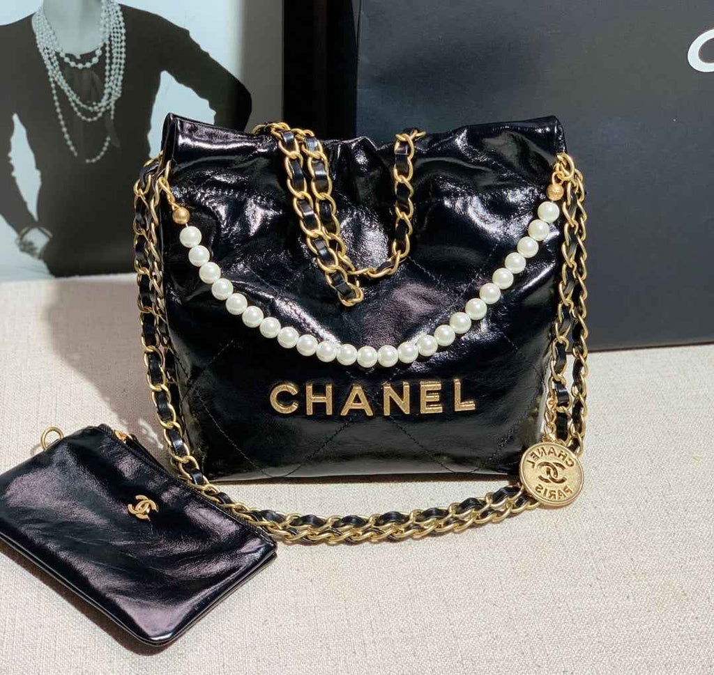 Chanel AS3989 Mini Handbag black Leather Gold