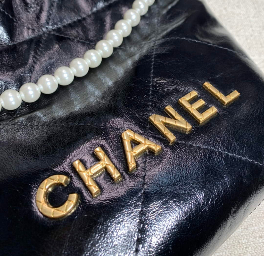 Chanel AS3989 Mini Handbag black Leather Gold