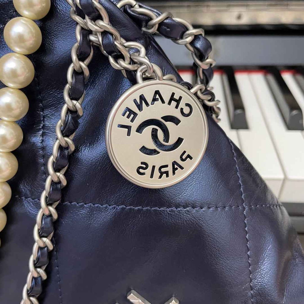Chanel AS3989 Mini Handbag Blue Leather
