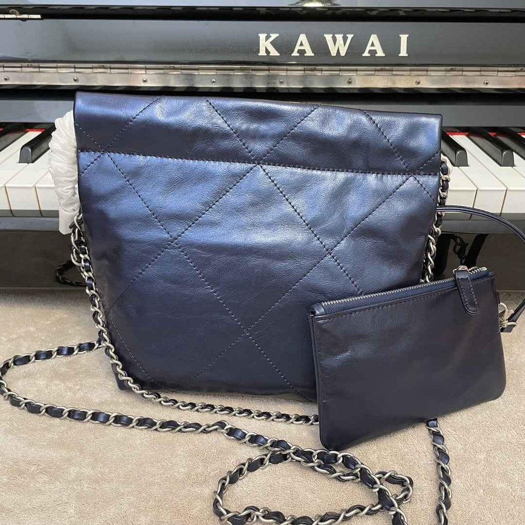 Chanel AS3989 Mini Handbag Blue Leather