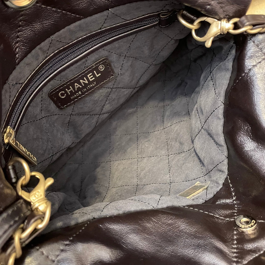 Chanel AS3989 Mini Handbag Blue Leather